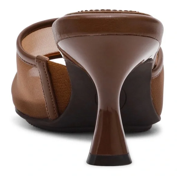 Favorite Brown Kitten Heels Brown Mesh Sandals AK Size 8 NEW IN BOX SOLDOUT NWT - Picture 6 of 16